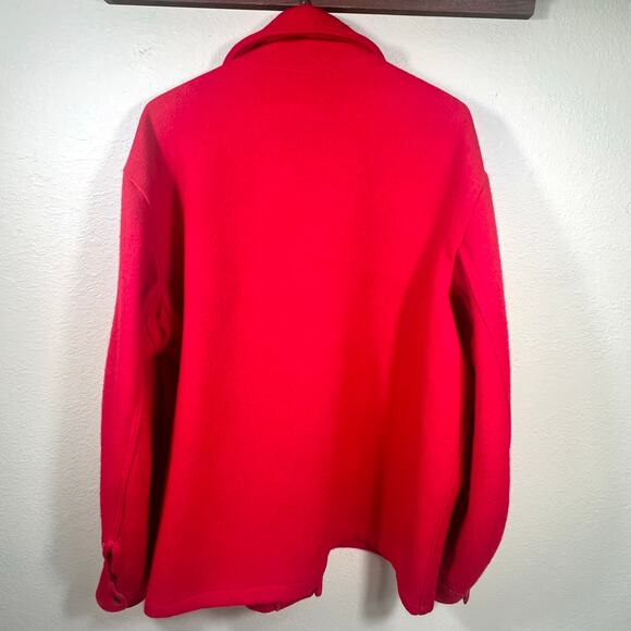Vintage Skookum Letterman Red Virgin Wool Jacket Mens 52 Hunting Coat - Picture 7 of 12
